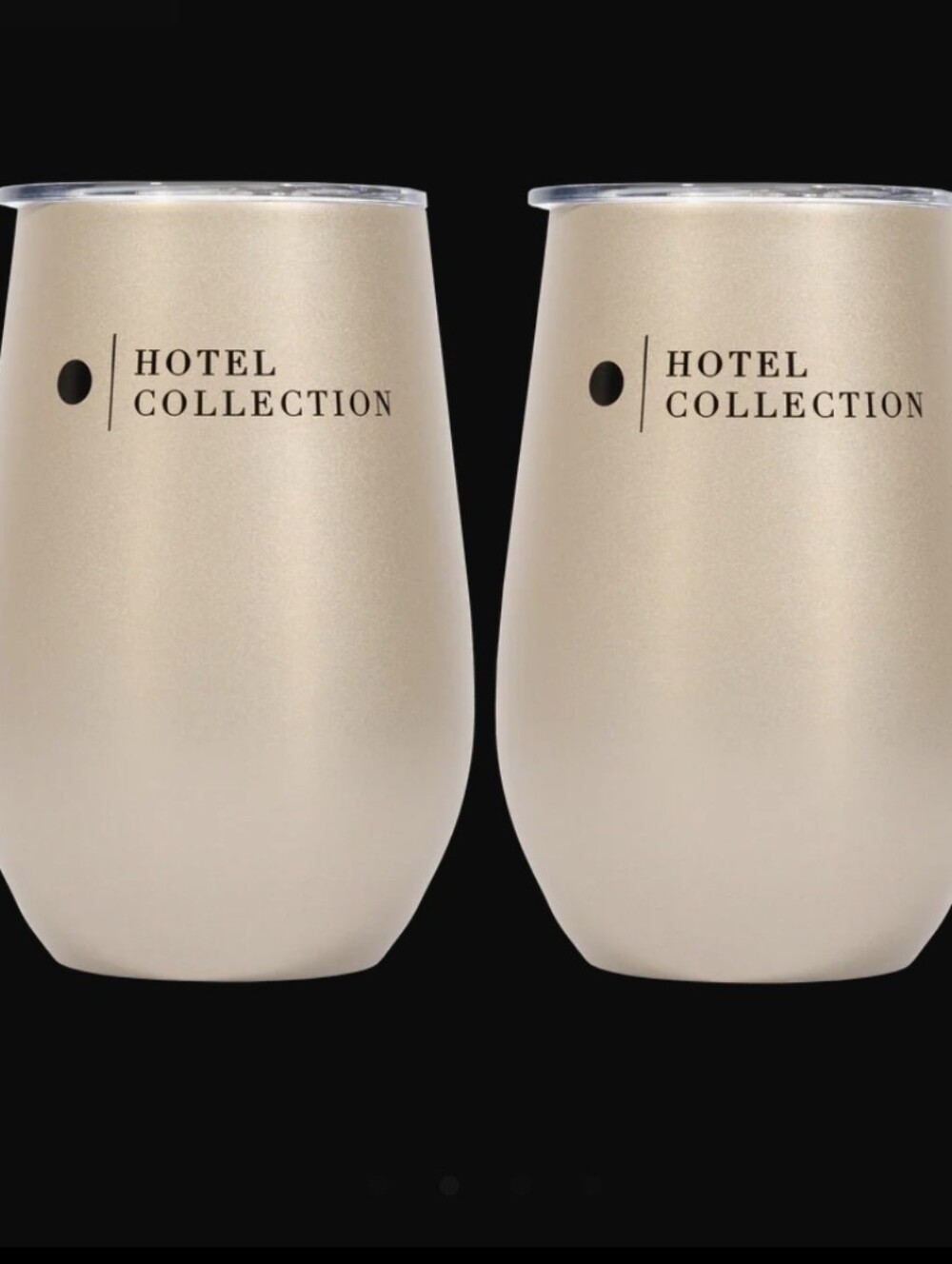 NIB Hotel Collection Champagne Gold Insulated Wine Tumblers - 2-Pack
